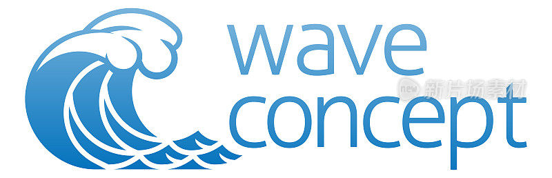 Wave Ocean Water Icon Concept